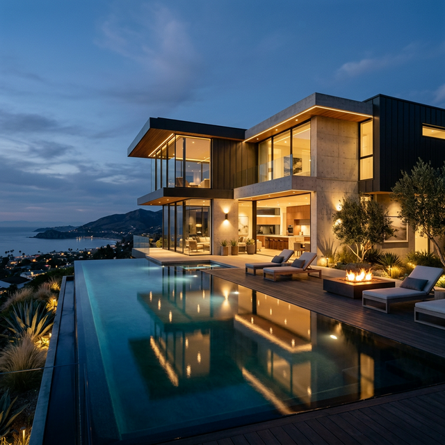 Luxury pool and modern home remodeling by Blue Vibe